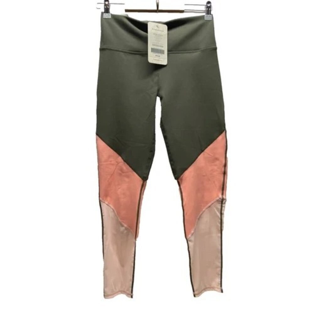 Fabletics Powerhold Leggings‎ Women's Medium 7/8 High Waist Pink Olive Green NWT